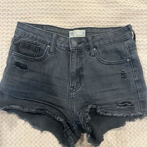RSQ Gray Jean Shorts Distressed High-Waisted